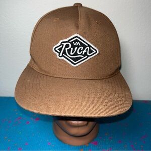 RVCA Adjustable Snapback brown Men's baseball Hat cap RVCA logo
